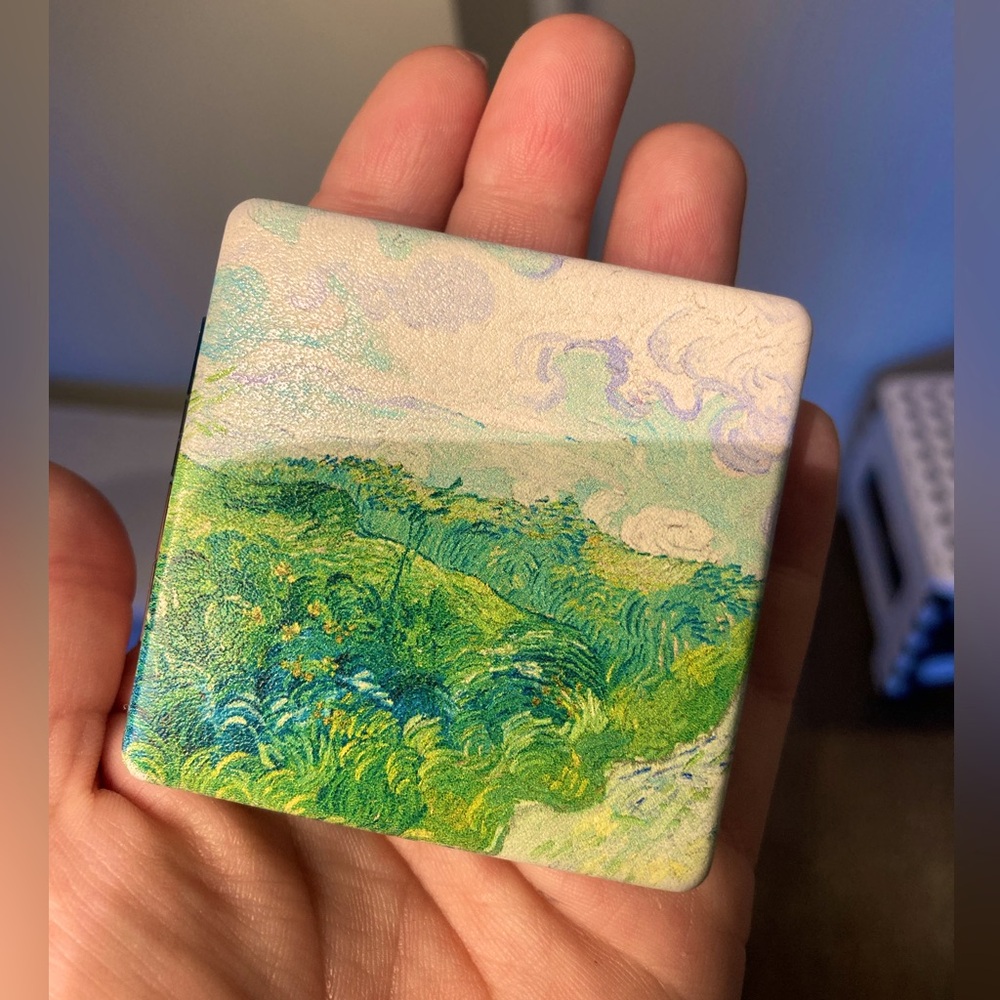 Vincent Van Gogh Double Sided Compact Mirror 🪞 “Wheat Field w/ Cypresses” 🌾 🌤